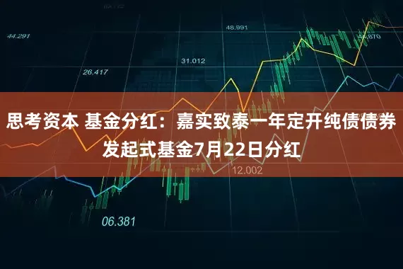 思考资本 基金分红：嘉实致泰一年定开纯债债券发起式基金7月22日分红